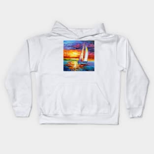 Sailboat in the sea Kids Hoodie